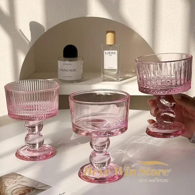 

Dessert Glasses, Juice Drinking Glass, Cocktails Pink Medieval Girl Powder Glasses, Whiskey Glasses, Vintage Goblets