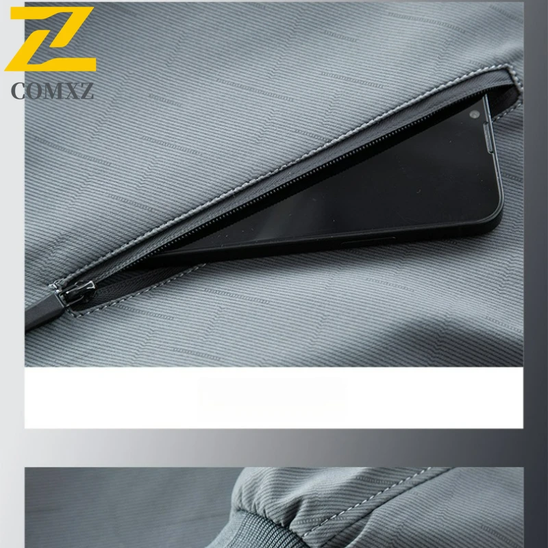 2025 Autumn Brand Men's Jacket Business Casual Stand Collar Waterproof Coat Fashion Clothing Men's Baseball Collar Windproof Top