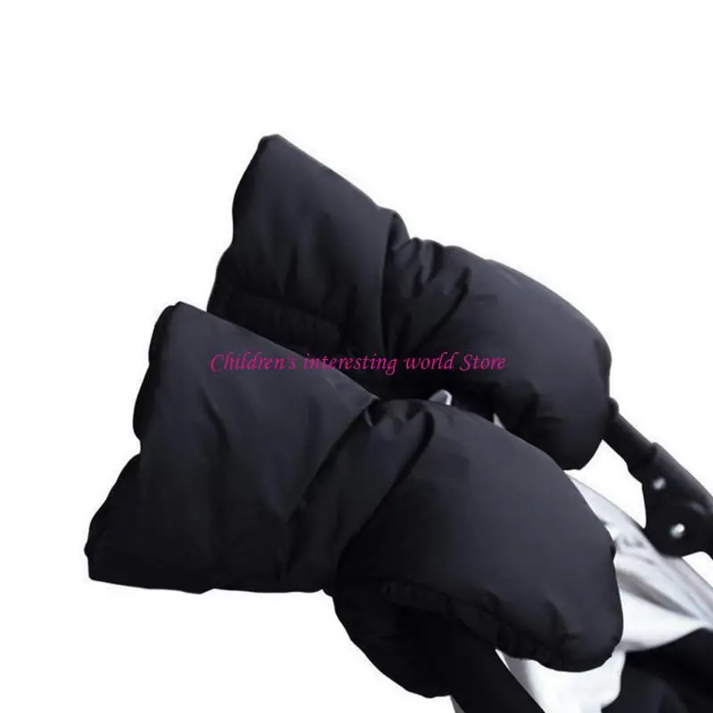 Winter Pram Gloves Pushchair Hand Muff Warm Fur Fleece Pram Mitten Baby Cart Outdoor Glove Stroller Accessories 425F