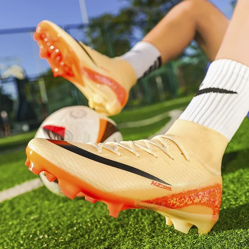 Chaussures de football montantes coordonnantes pour hommes, chaussures de football, baskets d'entraînement professionnelles pour adultes, extérieur, enge, TF, FG, nouveau