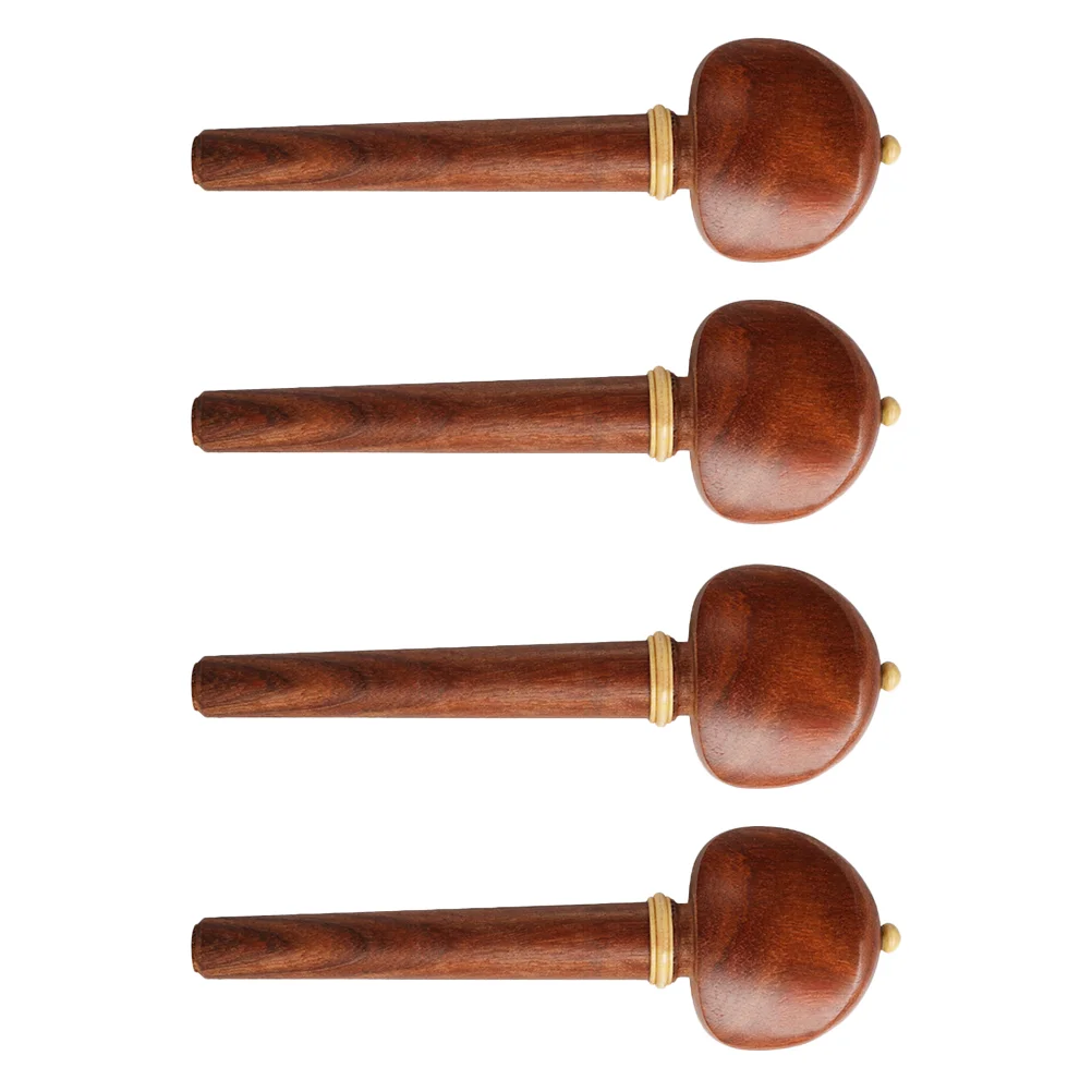 

4 Pcs Rosewood Pegs Solid Wooden Accessories Vintage Color String Musical Adjust Shafts Smooth Texture High