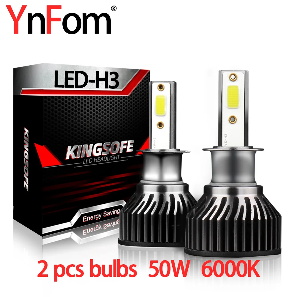 YnFom Car Special Halogen To LED Headligh (2 Pcs) H3 Bulbs Kit For Cars Fog Lamp,Car Accessories