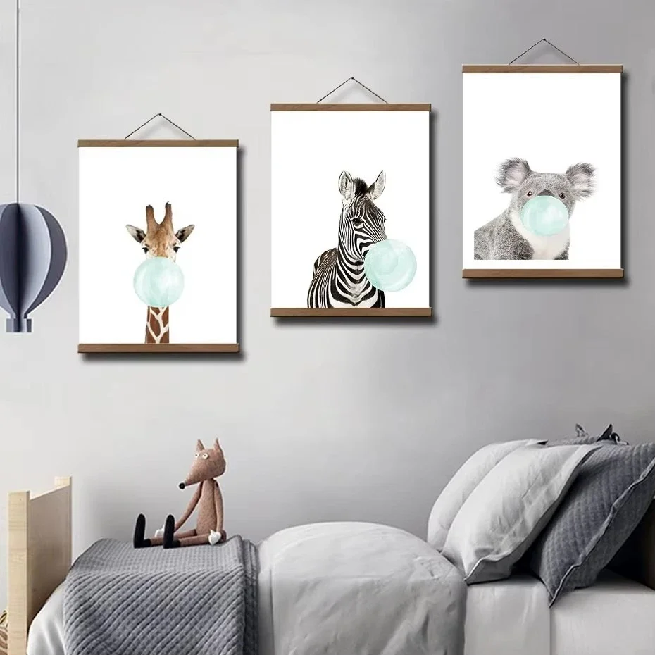 21-50 سنتيمتر المغناطيسي خشبية شماعات الصور إطارات المشارك صور الرسم على لوحات القماش الجدارية طباعة اللوحة خشب الصنوبر غرفة المعيشة ديكور المنزل