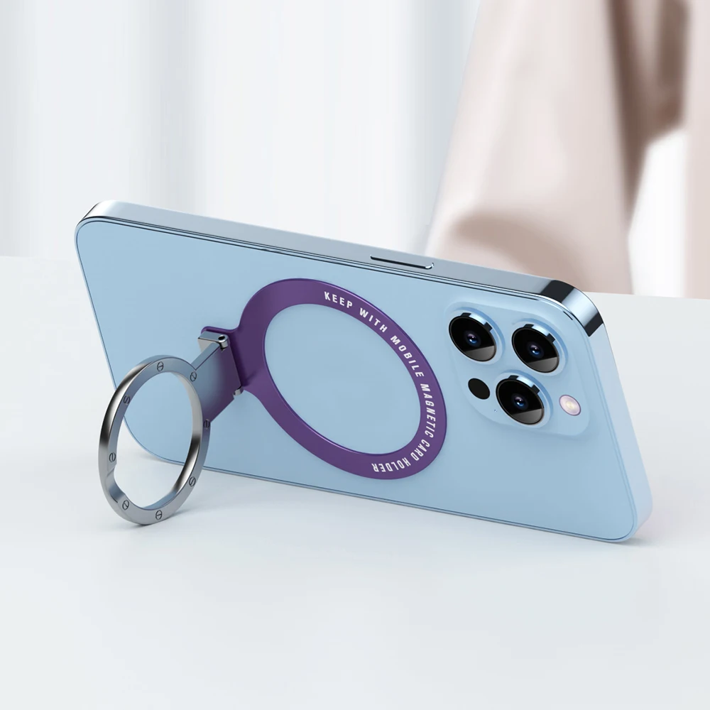 Mobile Phone Ultra-thin Metal Finger Ring Holder For MagSafe Desk Stand Smartphone Kickstand Rotatable Bracket For iPhone Xiaomi
