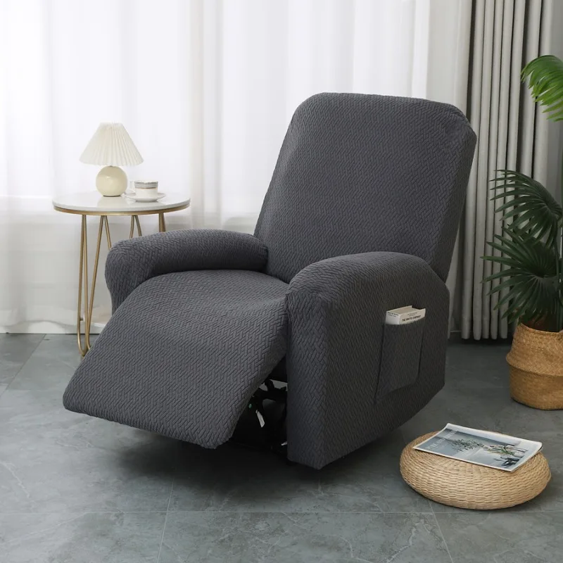 Jacquard Elastic Split Section Solid Color Full Cover Sofa Slipcover Recliner Chair Protector for Living Room Home Slipcovers