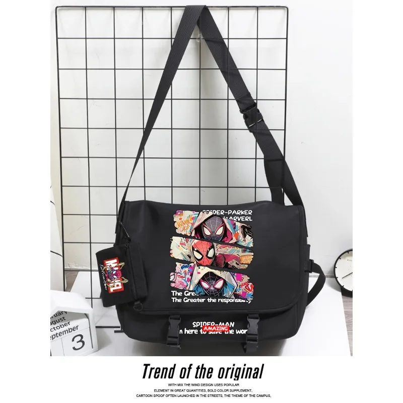 

Marvel Spider-Man Cosmic Anime Peripheral Crossbody Shoulder Bag Male Student Teen Trendy Cool Postman Bags School Bag Gift