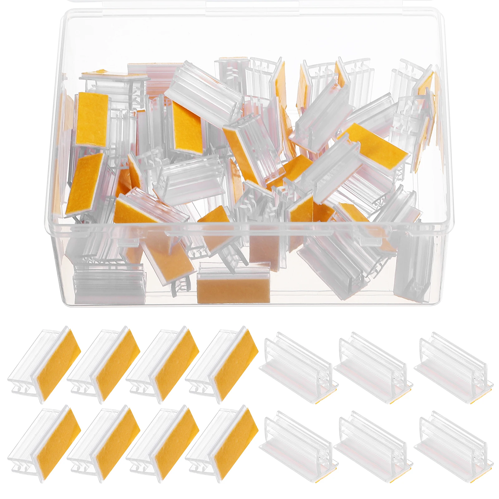 

50Pcs Acrylic Label Holders Transparent Sign Stands Retail Display Clips Table Sign Holders Name Tag Clips Price Tags