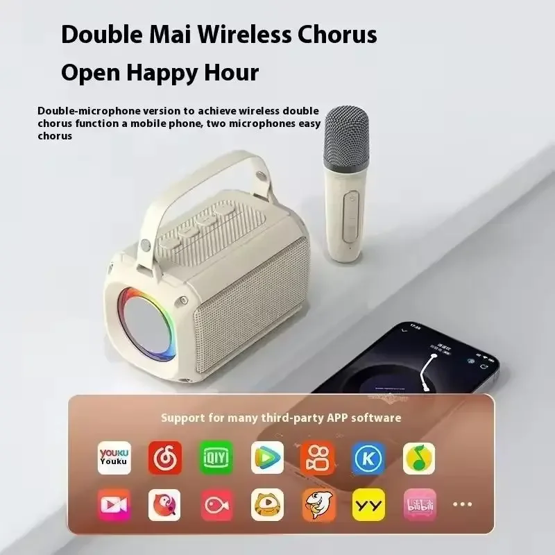 

T33 Bluetooth-динамик, сабвуфер, портативный беспроводной микрофон с 1-2 беспроводными микрофонами, подходящим для пения по собраний