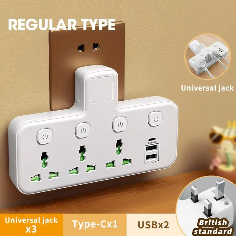Multi-Function British Standard USB Socket Board American Regulation Plug Board Wireless Drag Board European Standard Converter