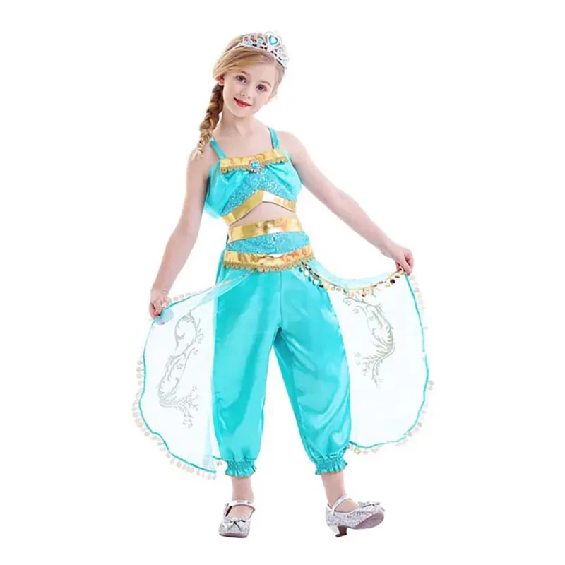 Disfraz de Halloween para niños, disfraz de princesa árabe Jasmine con accesorios lf[5
