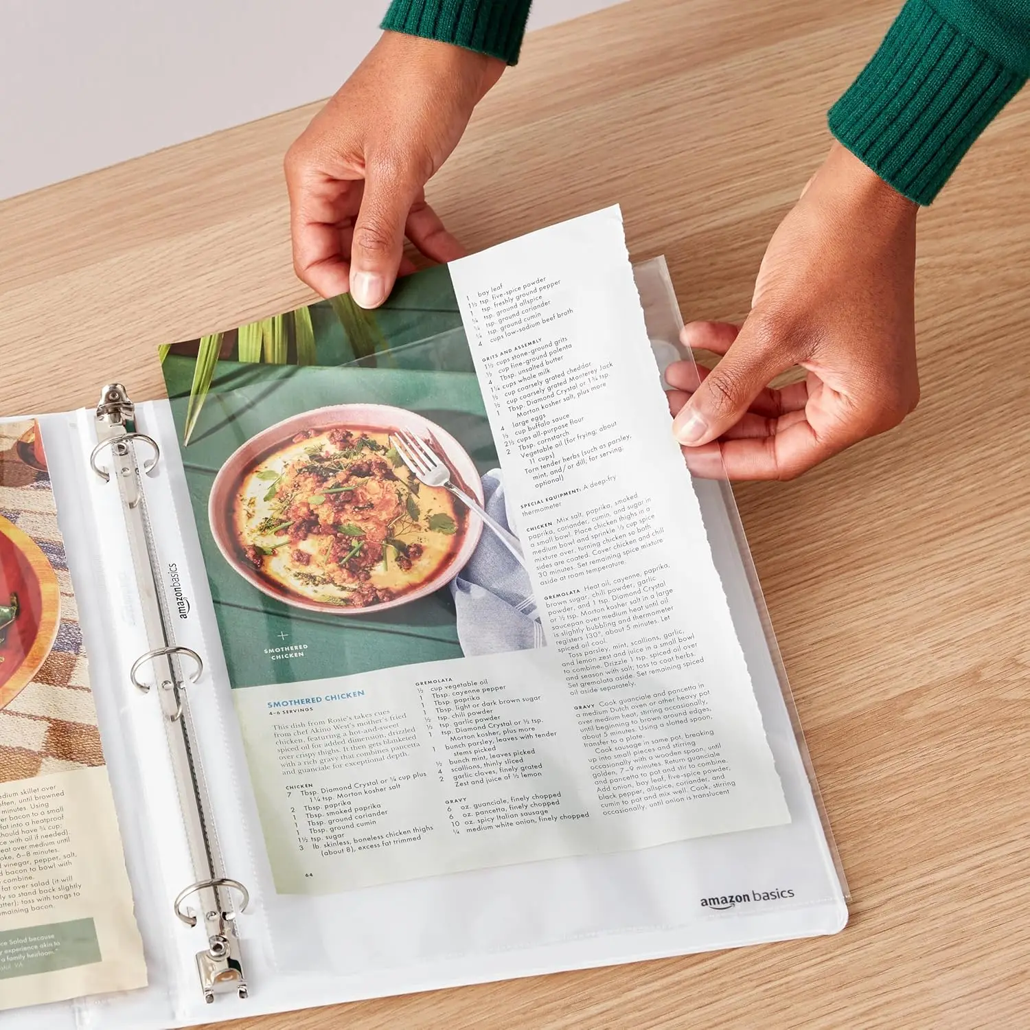 Protetores de folha transparente para fichários de 3 anéis - 8,5 x 11 polegadas, polipropileno, pacote com 100