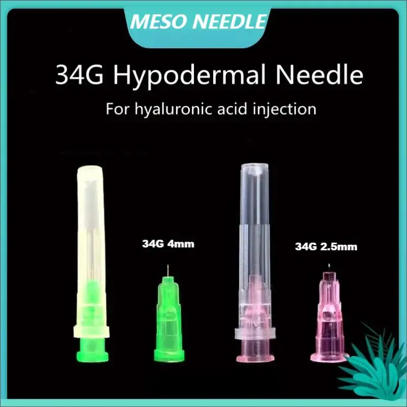 

A Box 34g 4mm Sharp Tip Needle Meso Disposable Painless Small Needle Irrigator For Superfine Beauty Needle Eyelid Tool Parts