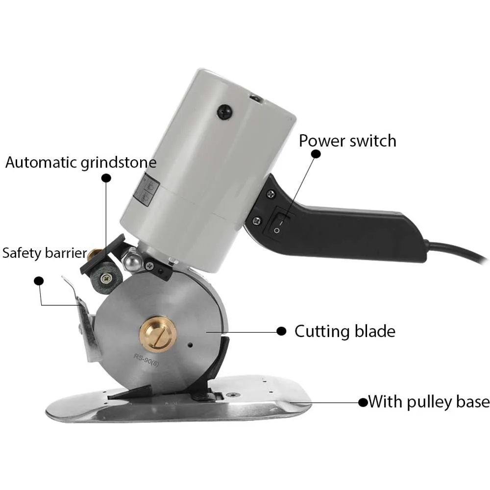 Electric Portable Low-Noise Lightweight Cloth Cutter Fabric Round Cutting Machine TY-90B for Clothing Leather Products Artware