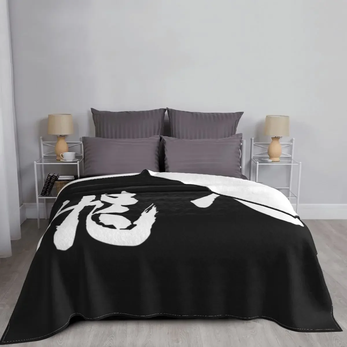 Haikyuu manta de franela de voleibol de Anime, mantas con letras blancas para ropa de cama, colcha ligera de oficina