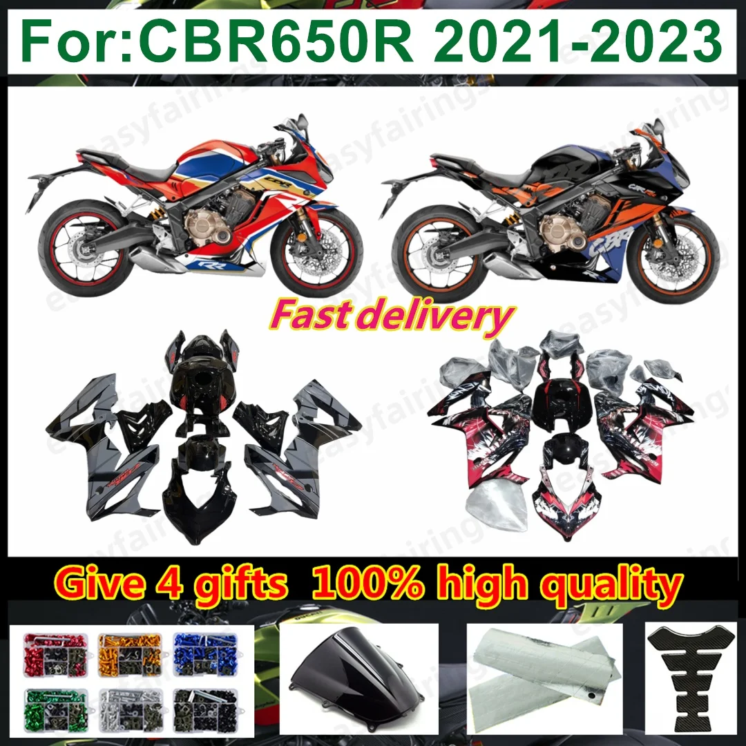 New Injection ABS Motorcycle Full Fairing Kit Bodywork For CBR650R 2021‑2023 Pre‑Drilled Aftermarket Body fairings Panels