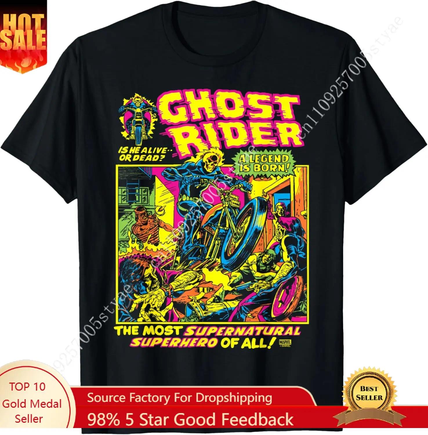 

Ghost Rider - Black Light T-Shirt