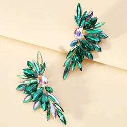 Sparkly Crystal Glass Original Decor Big Stud Earrings For Women Luxury Brand Design Party Ear Accessories Holiday Party Jewelry