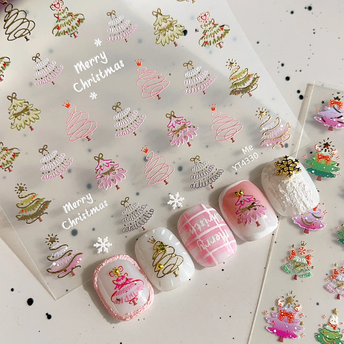 Bronzing Christmas Tree Nail Art Stickers