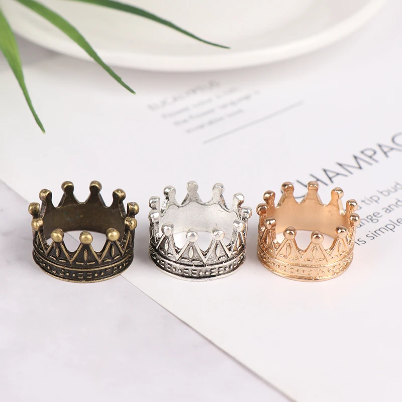 1pcs 1:12 Dollhouse Miniature Gold Sliver Bronze Mini Metal Alloy Crown Model Toys Dolls Accessories 