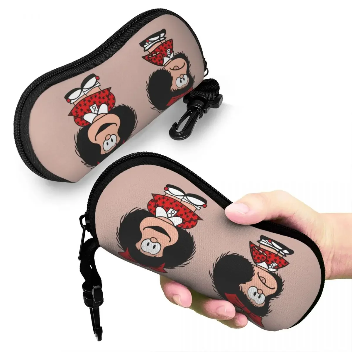 

Custom Funny Mafaldas Quino Comics Argentina Cartoon Shell Eyeglasses Fashion Sunglass Case Glasses Pouch