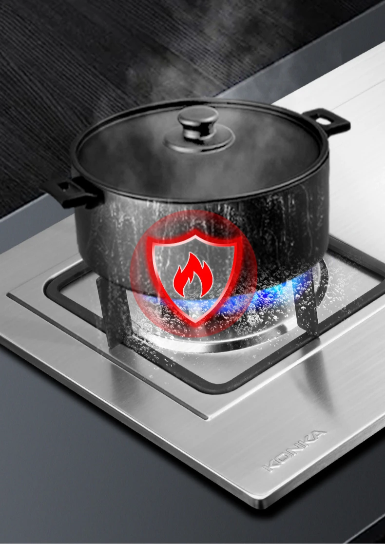 Konka table-embedded dual-purpose household gas stove natural gas liquefied gas stainless steel double stove