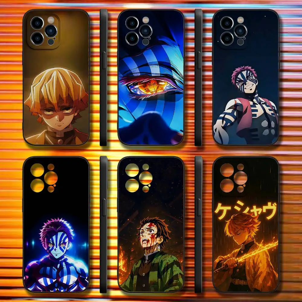 

Kimetsu No Yaiba Infinity Castle Phone Case For iPhone 16,15,14,13,12,11,Pro,Max,Plus,X,XS,SE4,E,Mini,Soft Black Case