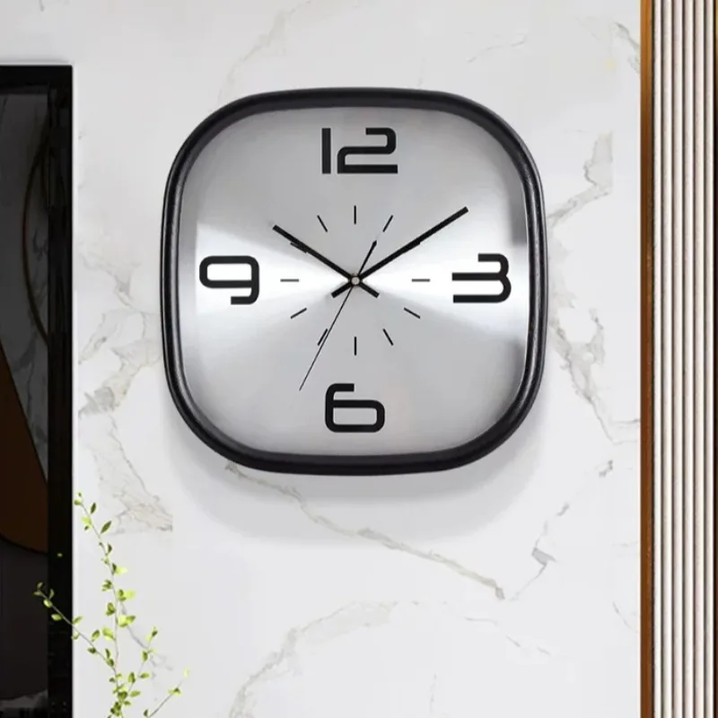 Red Oak Wall Clock Square Silent Creative Living Room Wall Clock Portable Luxury Watches Modern Home Wall Decoration Products