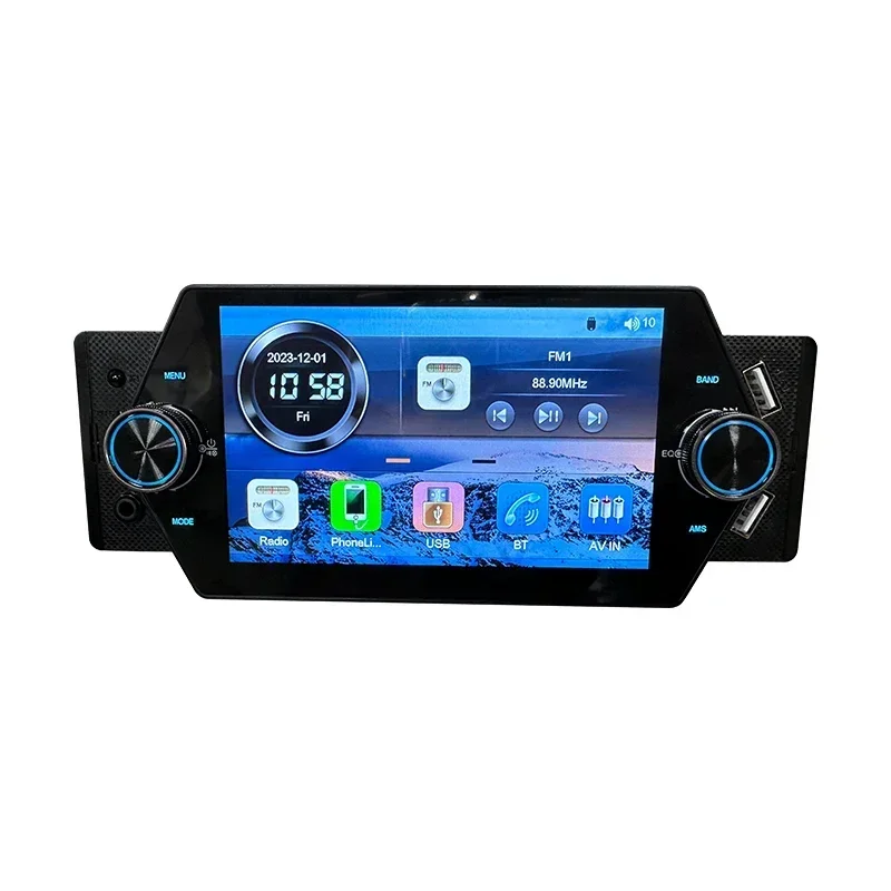 Cámara de espejo con pantalla táctil de carga rápida para coche, dispositivo de 7 pulgadas, USB Dual, SD, tipo C, BT, Radio FM, MP5