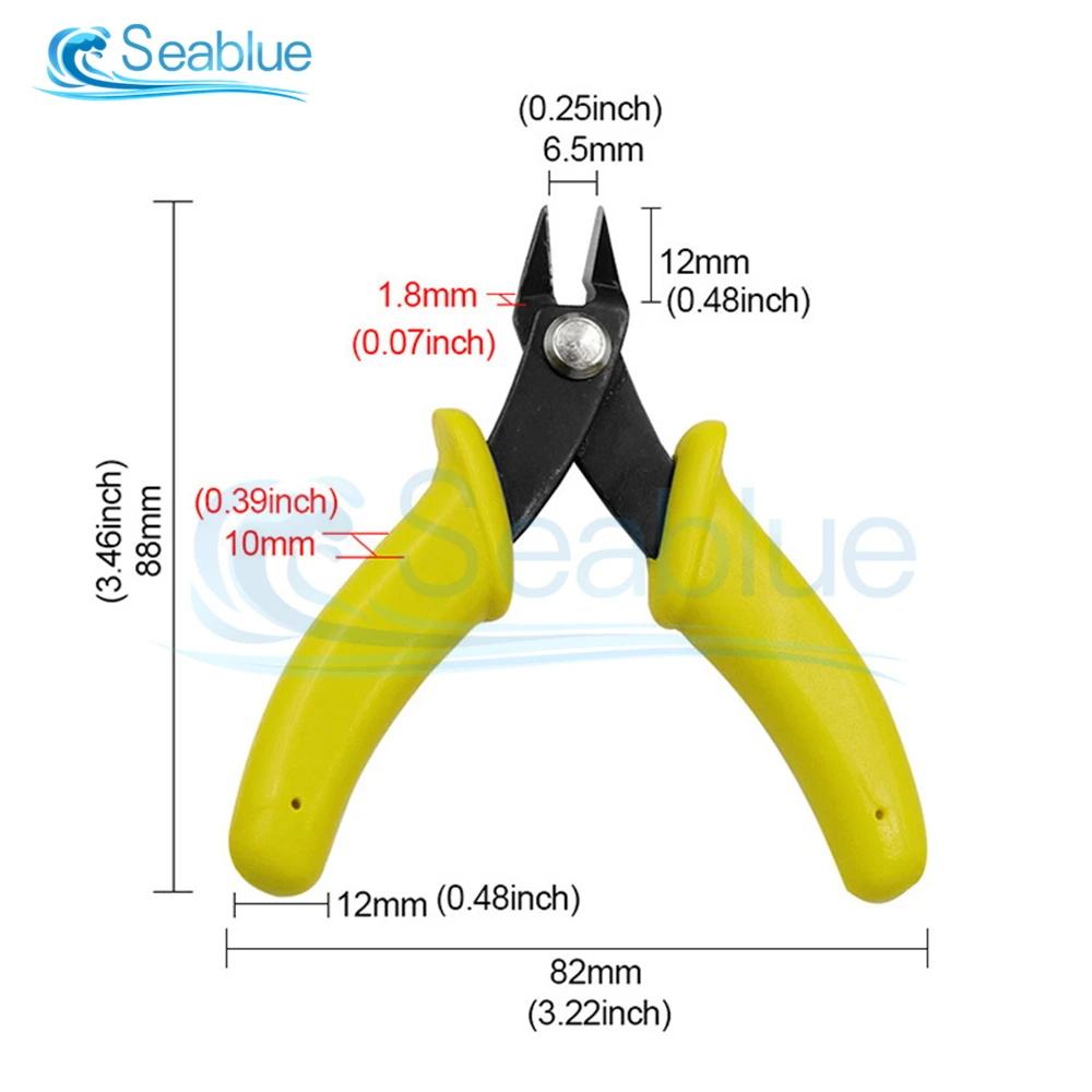 Mini Diagonal Pliers Electronic Pliers 3.5\'\' Wire Cutter Cutting Wires Insulating Rubber Handle Model Pliers with Lock Nipper