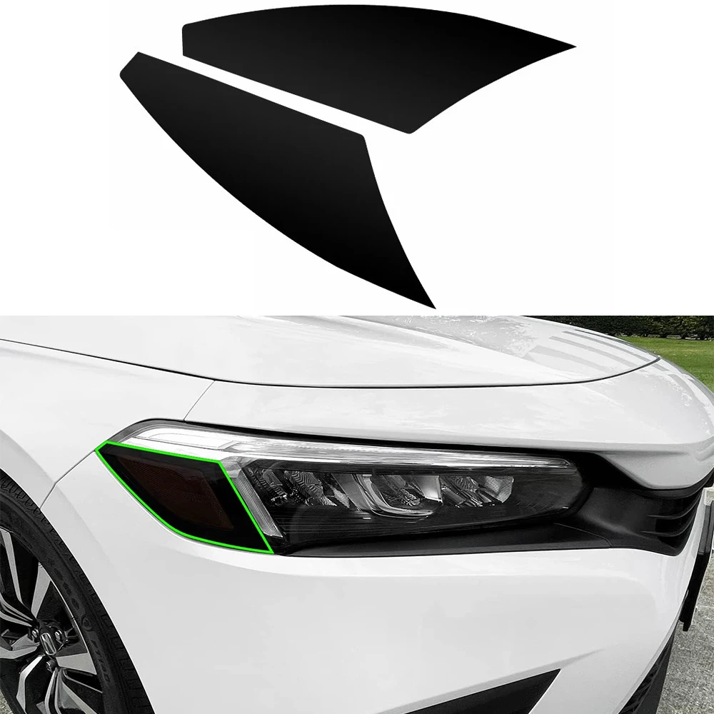 

For 2022 2023 2024 2025 CIVIC SEDAN & HATCHBACK Headlight Side Marker Front Precut SMOKE Vinyl Tint Overlays Car Accessories