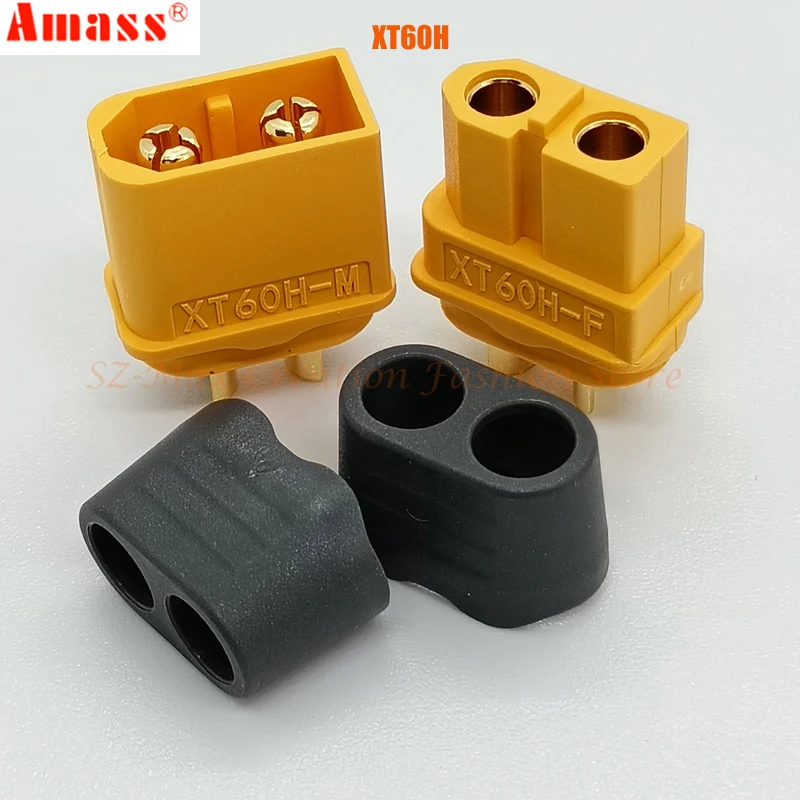 Original Amass XT60H Connector XT60 Bullet Plug With Cover Upgrated of XT60 Sheath Male/ Female Gold Plated for RC Parts