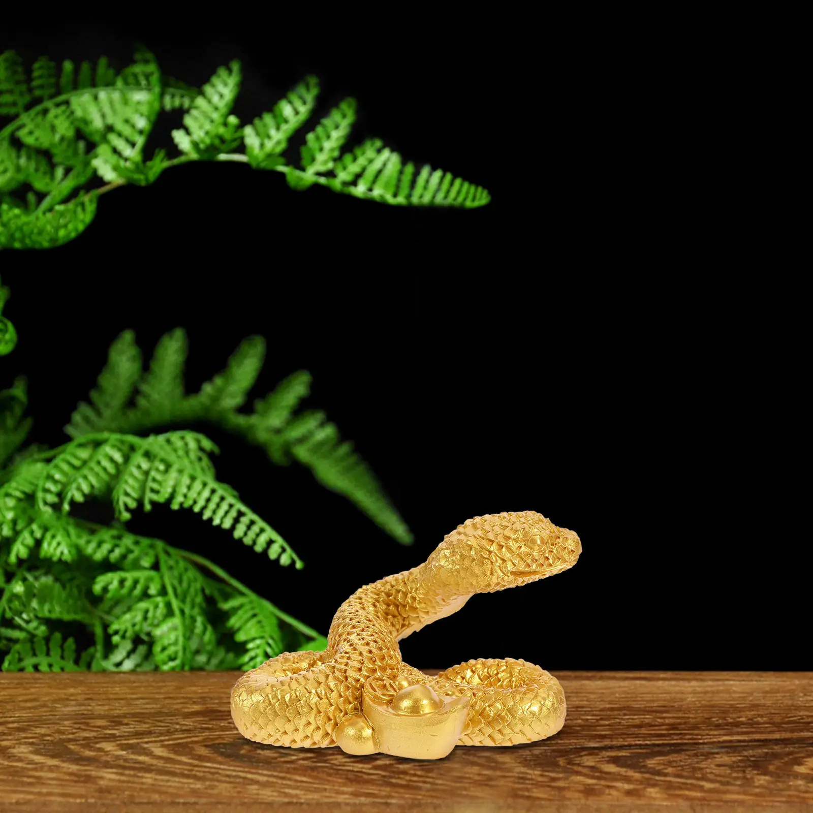 

Resin Snake Ornament Exquisite Chinese Style Desktop Decor Household Snake Sculpture Indoor Tabletop Resin Craft New