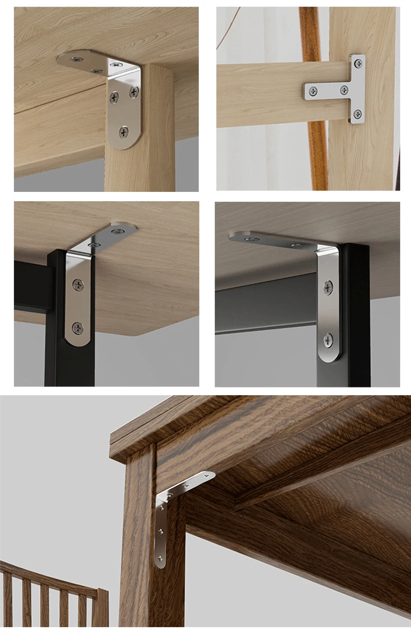 1/2Pcs Stainless Steel Angle Corner Bracket L Shaped Corner Brackets 90 Degree Right Angle Bracket Supporting Furniture Hardware