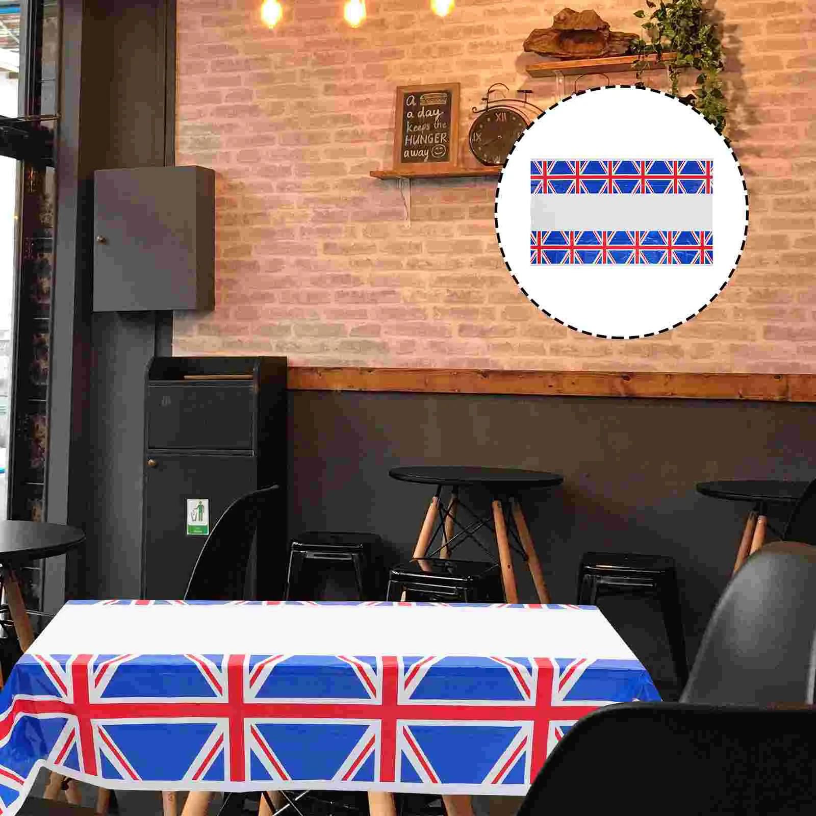 

Tablecloth Decoration Dinner Cover Desk Protective British Flag Tableware Banquet Party Supplies Plastic Folding Ornament for