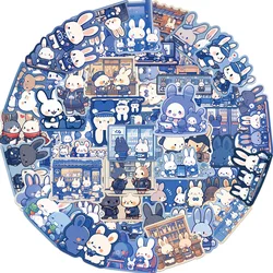 Blue Bunny Stickers 50 Pcs Blue Stickers Aesthetic for Laptop Scrapbook Phone Luggage Water Bottles Journal Stickers Waterproof