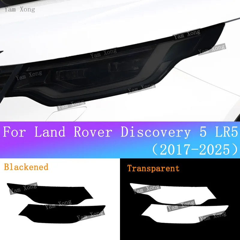 For Land Rover Discovery 5 LR5 Exterior Front Lamp Transparent Anti-Scratch Cover Sticker Headlight Light Black Protective Film