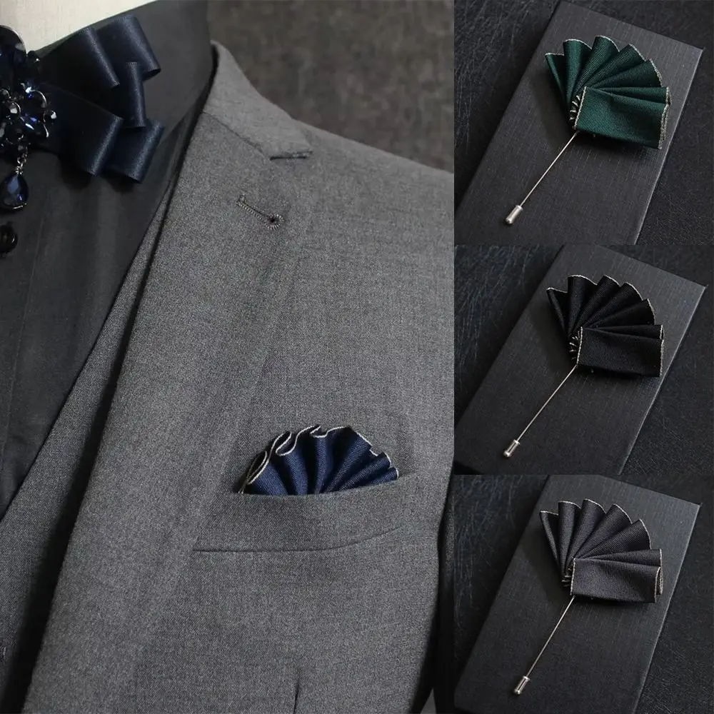 New Nylon Men's Suit Pins Pocket Towel Shirt Flower Brooch Lapel Pin Men