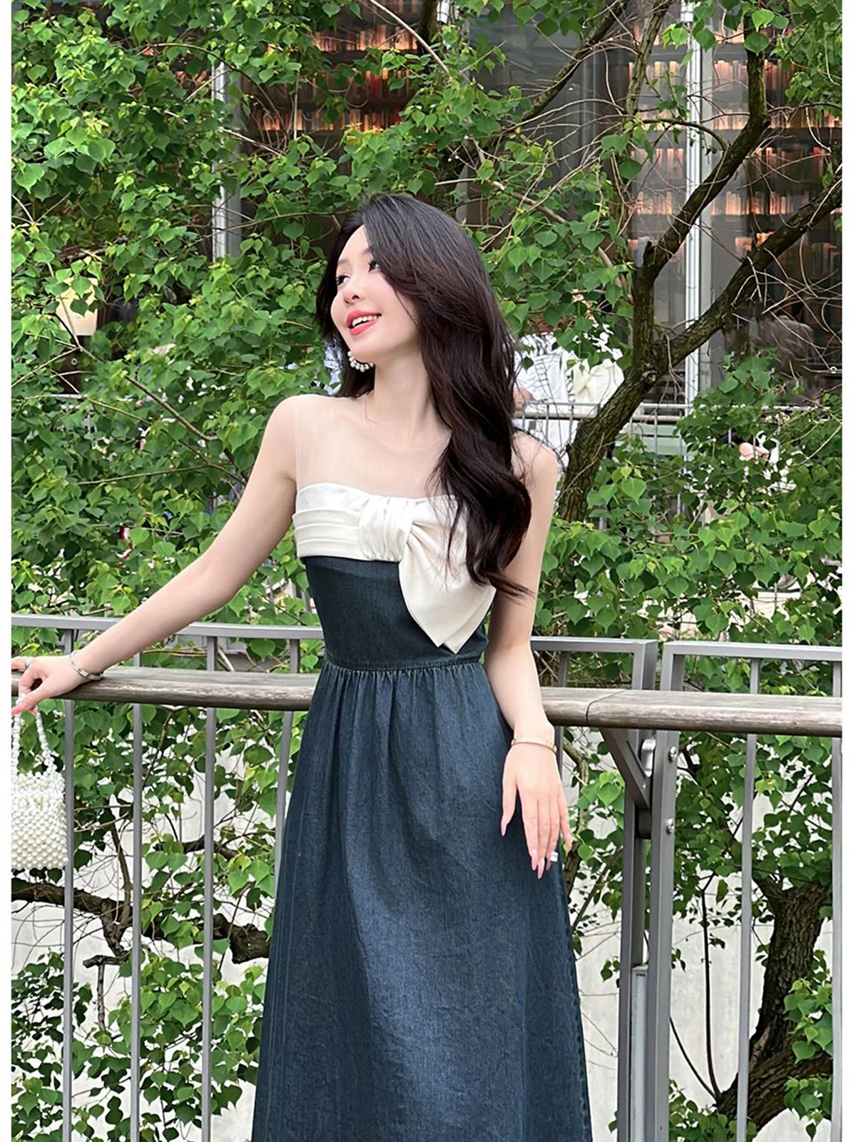 

Платье Sweet Heart Bruce с декоративным узлом на талии, аппликацией на груди, А-силуэта, повседневное, осеннее, хлопковое