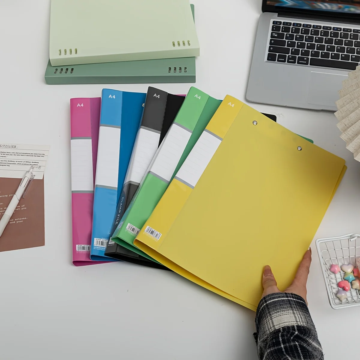 

1pcs Colorful A4 Document Folders - Dual Clip Office Organizer for Contracts, Sheet Music, Certificates & Portfolio Storage