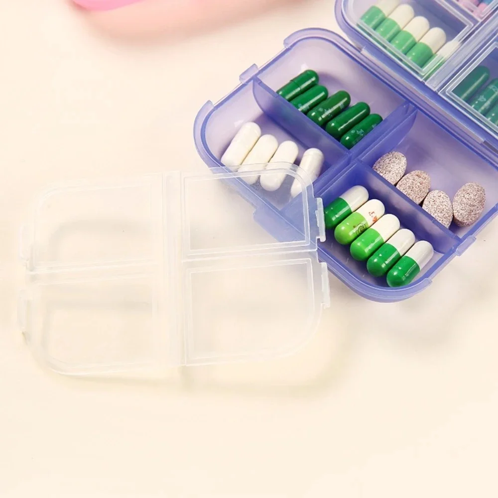 New Mini Portable Travel 8 Compartments Double Layer Pill Case Medicine Storage Box Pocket Size Daily Pill Separate Organizer