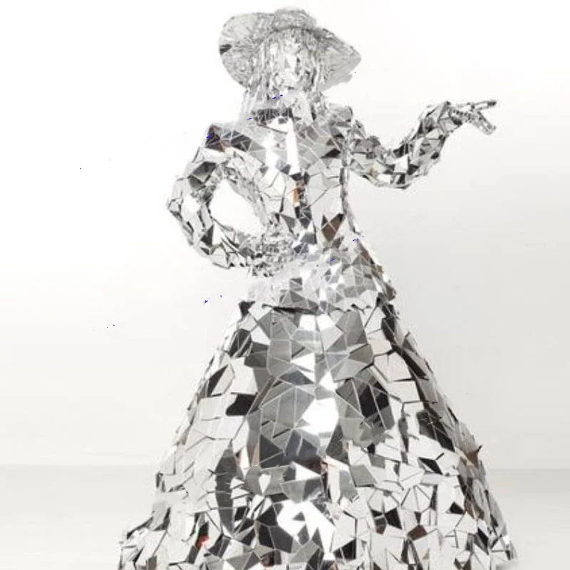 silver mirror Space wedding costume  future bride dress cosplay stage show wear