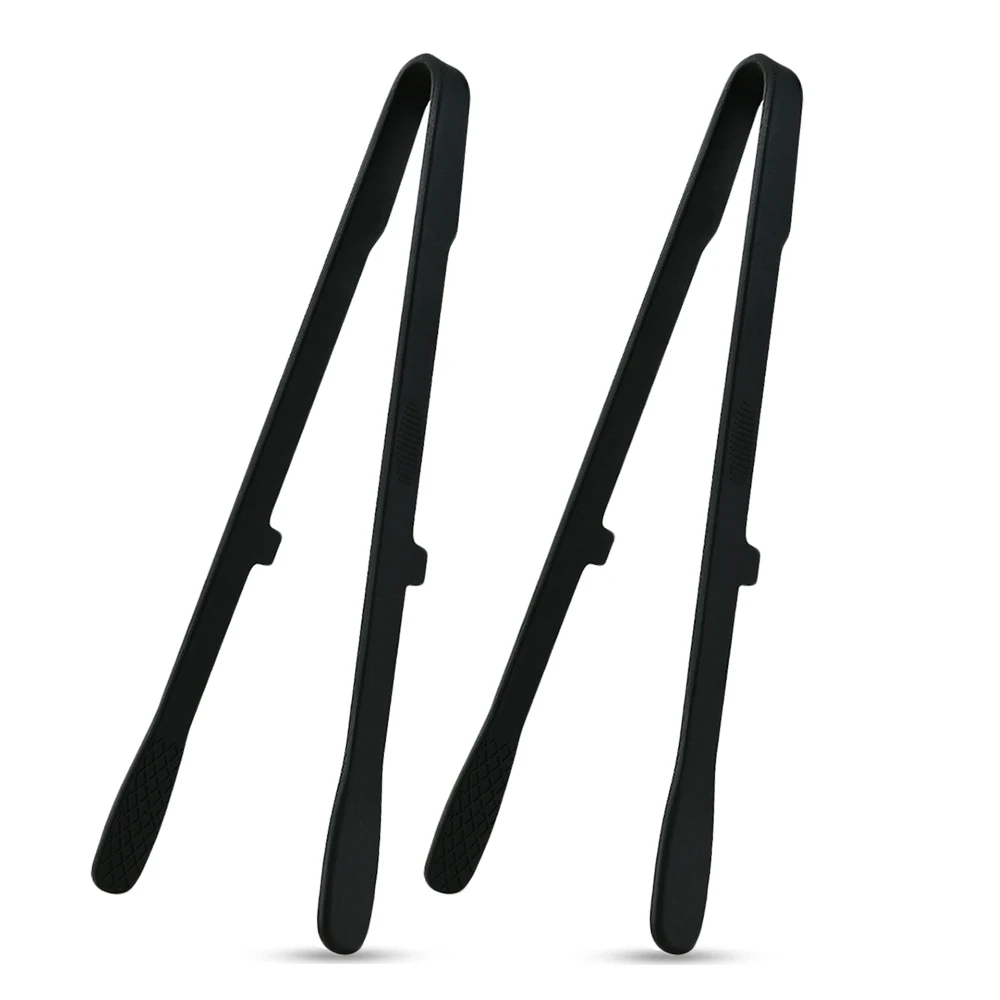 2 pçs preto silicone alimentos torradas pinças para cozinha pinças antiderrapante cozinhar clipe braçadeira churrasco salada ferramentas grill acessórios de cozinha
