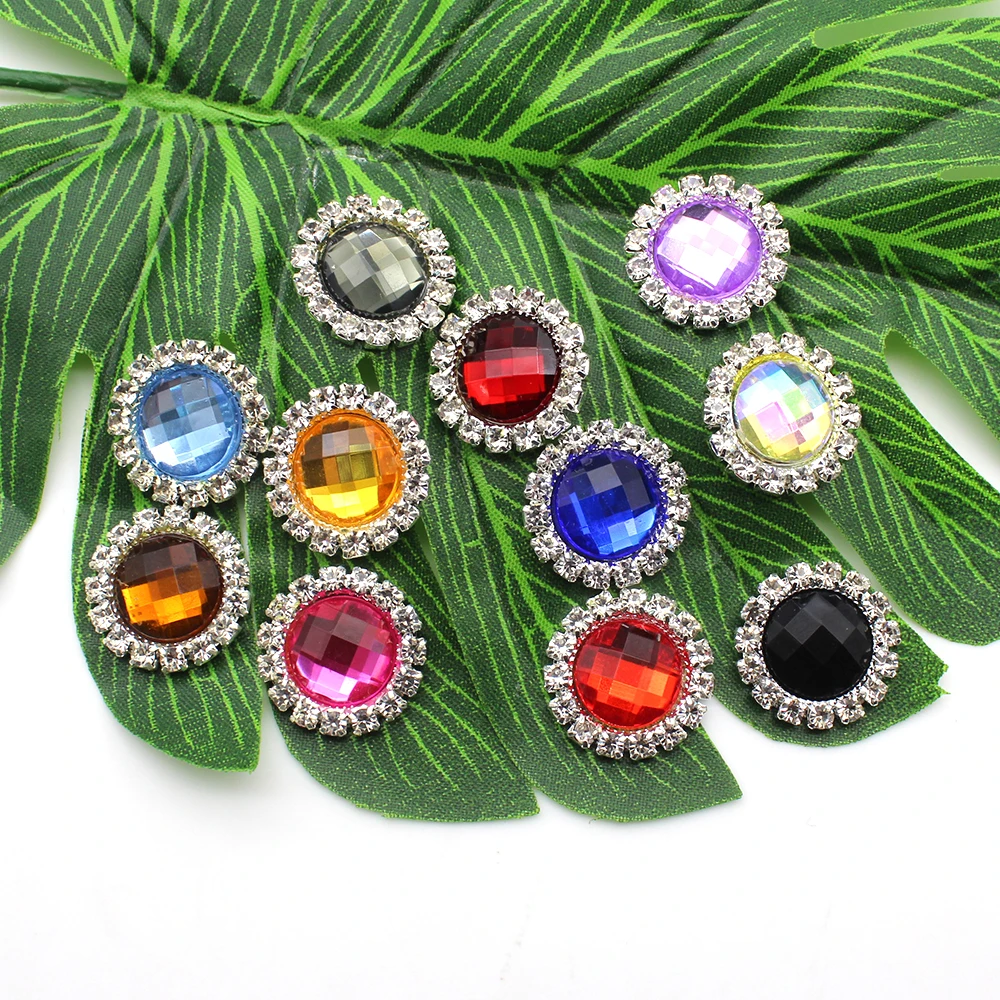 Multi colored claw diamond edging diamond buckle handmade accessory DIY clothing decoration diamond buckle set of 10