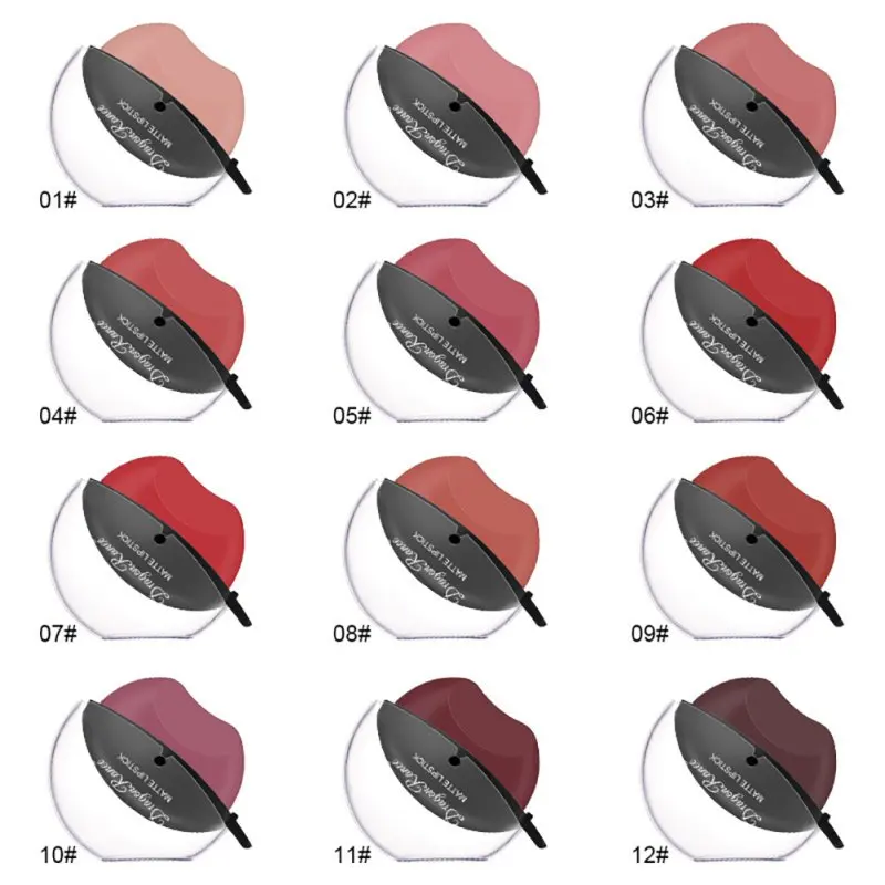12szt X 5g konstrukcja typu wargi matowe wykończenie zestaw szminek łatwy w użyciu długotrwały gładki nieprzywierający makijaż lekka miękka wilgoć