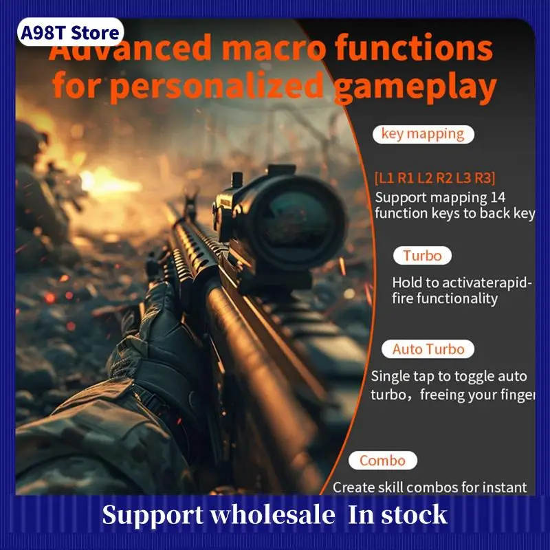 A98T The Remappable Ultimate Controller Buttons For PS5, Upgrade Boards And Redesigned Back Case And 4 Rear Buttons For Ps5