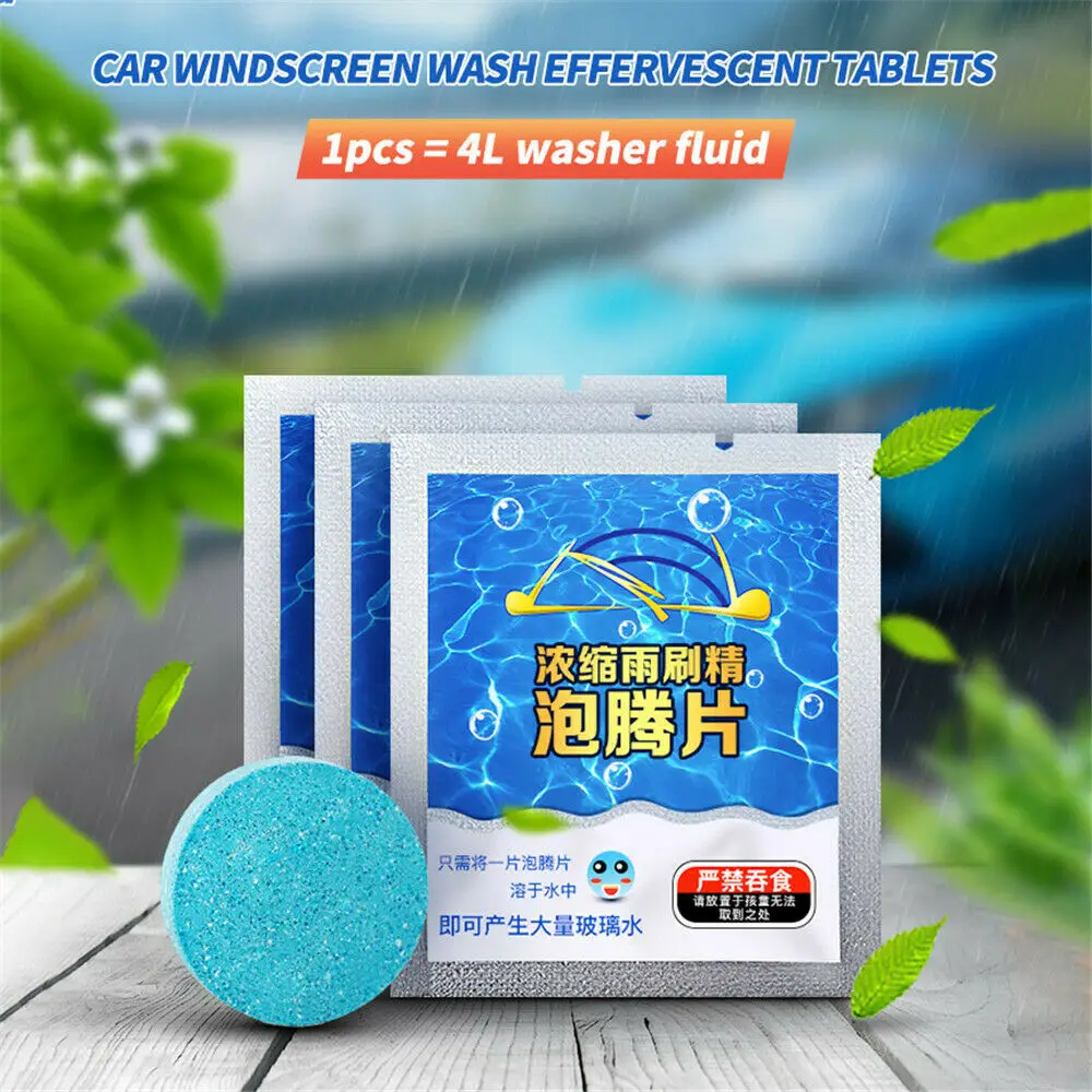 10/20/30Pcs Car Solid Cleaner Effervescent Tablets Spray Cleaner Car Window Windshield Glass Cleaning Car Beauty Accessories