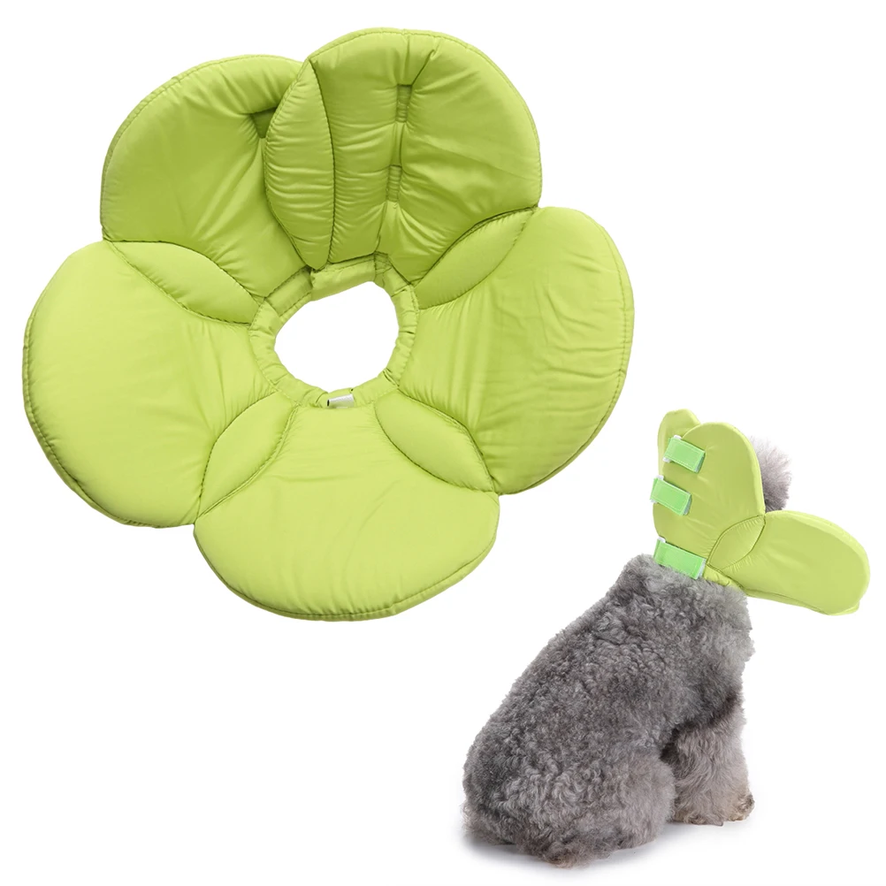 

Pet Collar Cloth Protective Dog Elizabethan Green Circular Adjustable Ergonomic Cone Lightweight Soft Durable Washable Pet
