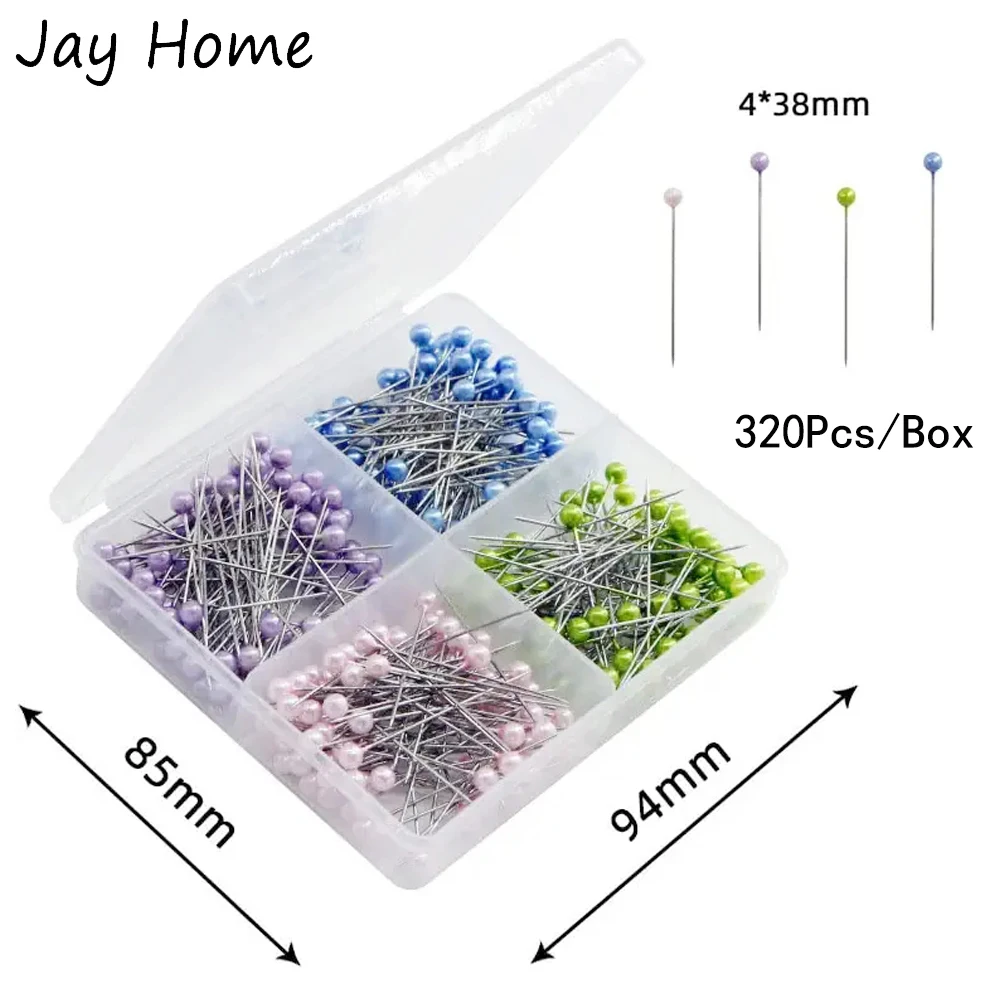 320PCS Sewing Pins 1.5inch Colored Ball Straight Pins Decorative Quilting Pins Fabric Pins for Quilting Dressmaking DIY Sewing