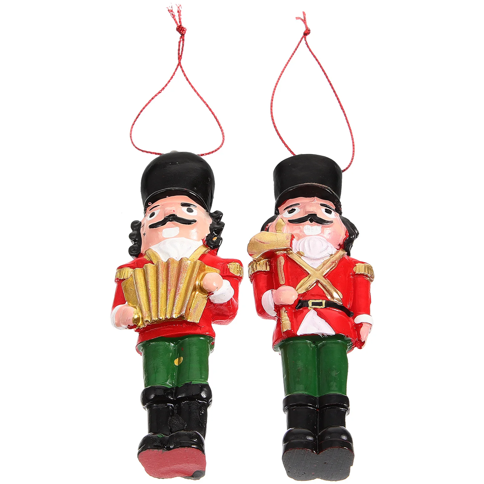 

2pcs Resin Nutcracker Pendant Hanging Christmas Decor Craft Ornament Festival Decoration Xmas Hanging Charm Gift For Family