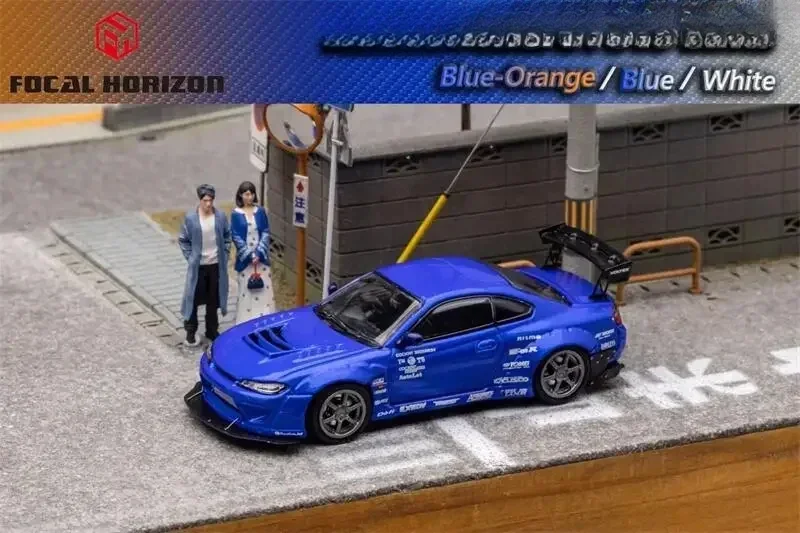 Focal Horizon FH 1:64 Silvia S15 Pandem Rocket Bunny FNF /WHITE /Blue Diecast Model Car